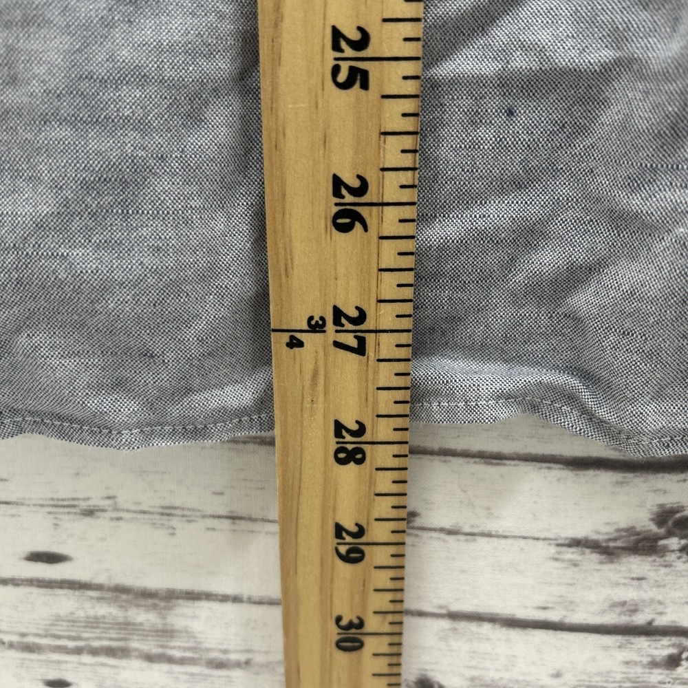 Rag & Bone Shirt Mens Medium Gray Chambray Linen Cotton Button Up Tailored Fit - Picture 9 of 13